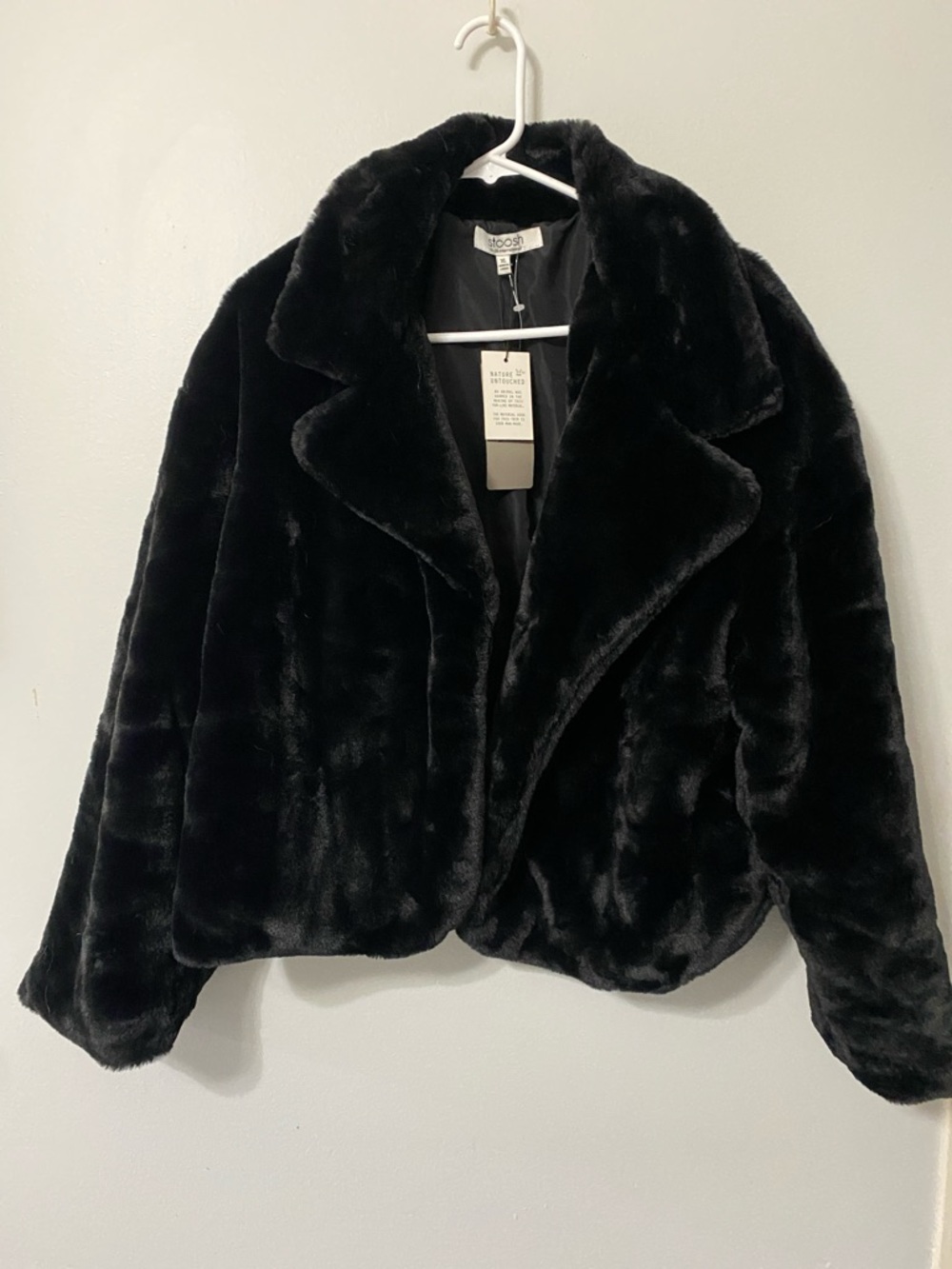 Stoosh XL Woman’s Black Faux Fur Teddy Jacket